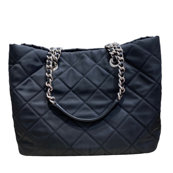 Prada Quilted Chain Tote Bag 2way Shoulder Bag Black - Picture 2 of 10